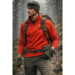 Nike Therma-FIT Quarter Zip Men XL Orange Activewear Hiking Gym gorpcore outdoor